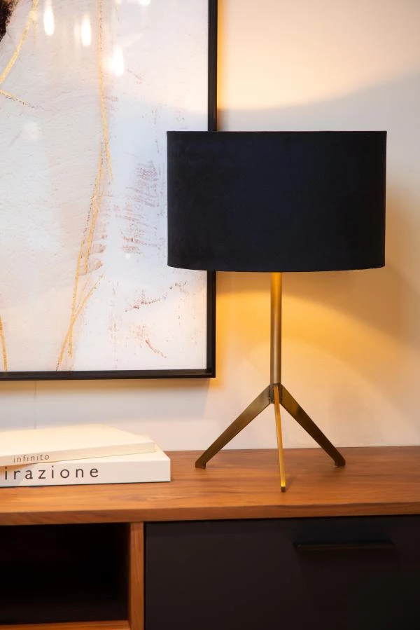 Lucide TONDO - Lámpara de mesa - Ø 30 cm - 1xE27 - Oro mate / Latón - ambiente 1